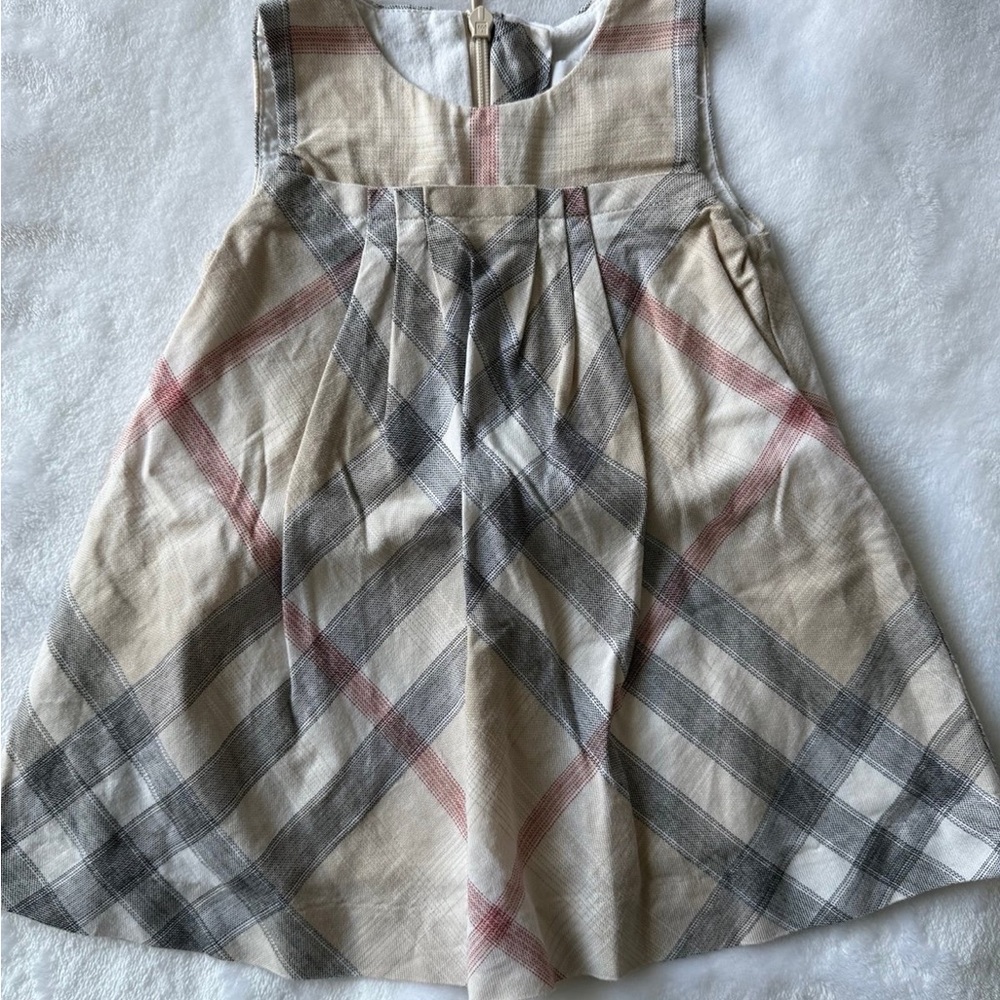 Burberry Beige and Red Plaid Dress 1 month
